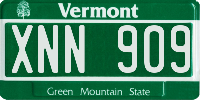 VT license plate XNN909