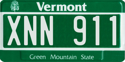 VT license plate XNN911