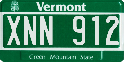 VT license plate XNN912