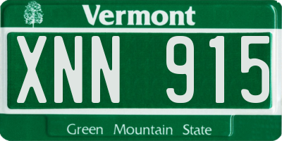 VT license plate XNN915