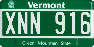 VT license plate XNN916