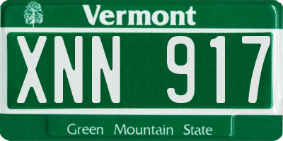 VT license plate XNN917