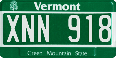 VT license plate XNN918