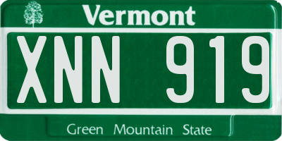 VT license plate XNN919