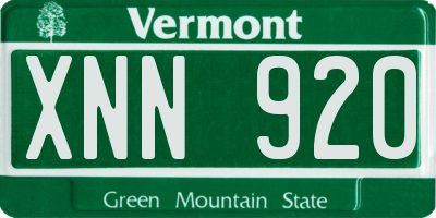 VT license plate XNN920