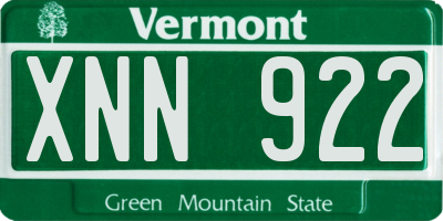 VT license plate XNN922