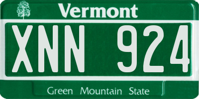 VT license plate XNN924