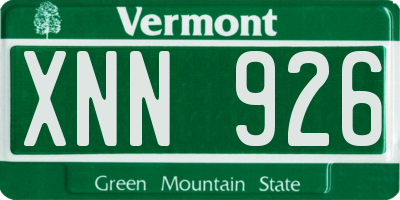 VT license plate XNN926