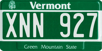 VT license plate XNN927