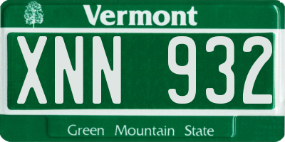 VT license plate XNN932