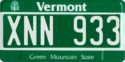 VT license plate XNN933