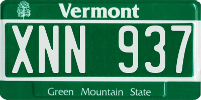 VT license plate XNN937