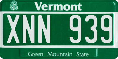 VT license plate XNN939