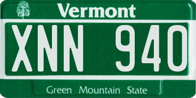 VT license plate XNN940