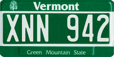 VT license plate XNN942
