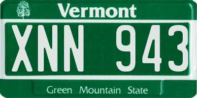 VT license plate XNN943