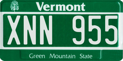 VT license plate XNN955