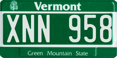 VT license plate XNN958