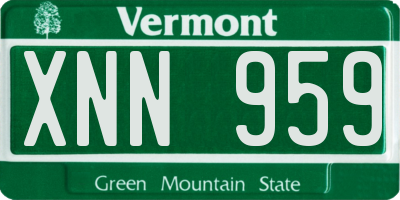 VT license plate XNN959