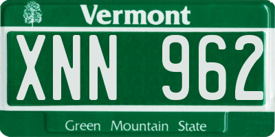 VT license plate XNN962