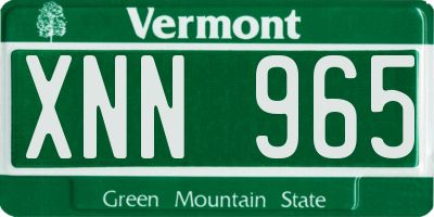 VT license plate XNN965