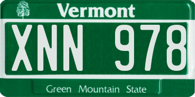 VT license plate XNN978