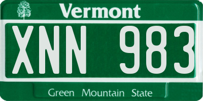 VT license plate XNN983