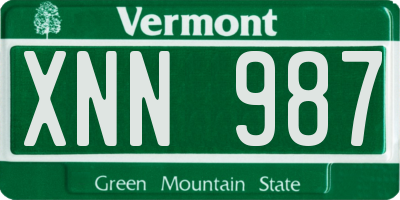 VT license plate XNN987