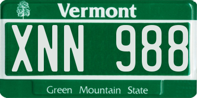VT license plate XNN988