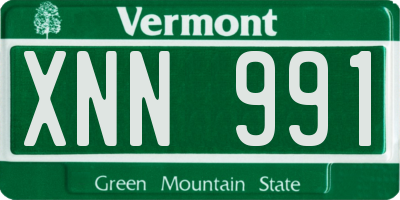 VT license plate XNN991