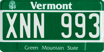 VT license plate XNN993