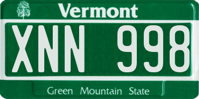VT license plate XNN998