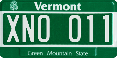 VT license plate XNO011