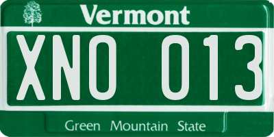 VT license plate XNO013
