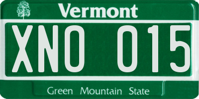 VT license plate XNO015
