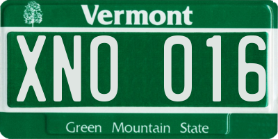 VT license plate XNO016