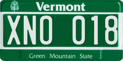 VT license plate XNO018