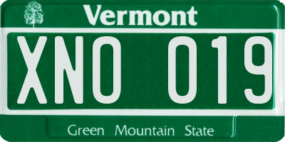 VT license plate XNO019
