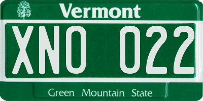 VT license plate XNO022