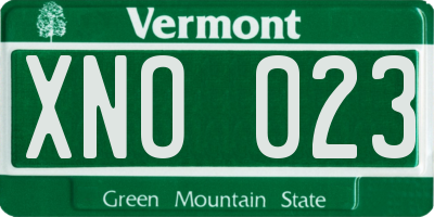 VT license plate XNO023