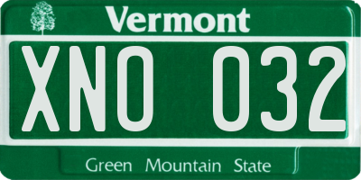 VT license plate XNO032