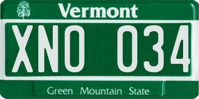 VT license plate XNO034