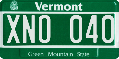 VT license plate XNO040
