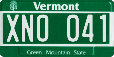 VT license plate XNO041
