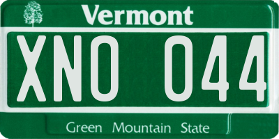VT license plate XNO044