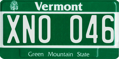 VT license plate XNO046
