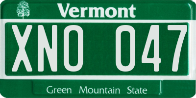 VT license plate XNO047