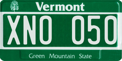 VT license plate XNO050