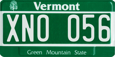 VT license plate XNO056