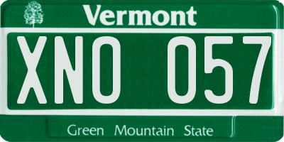 VT license plate XNO057